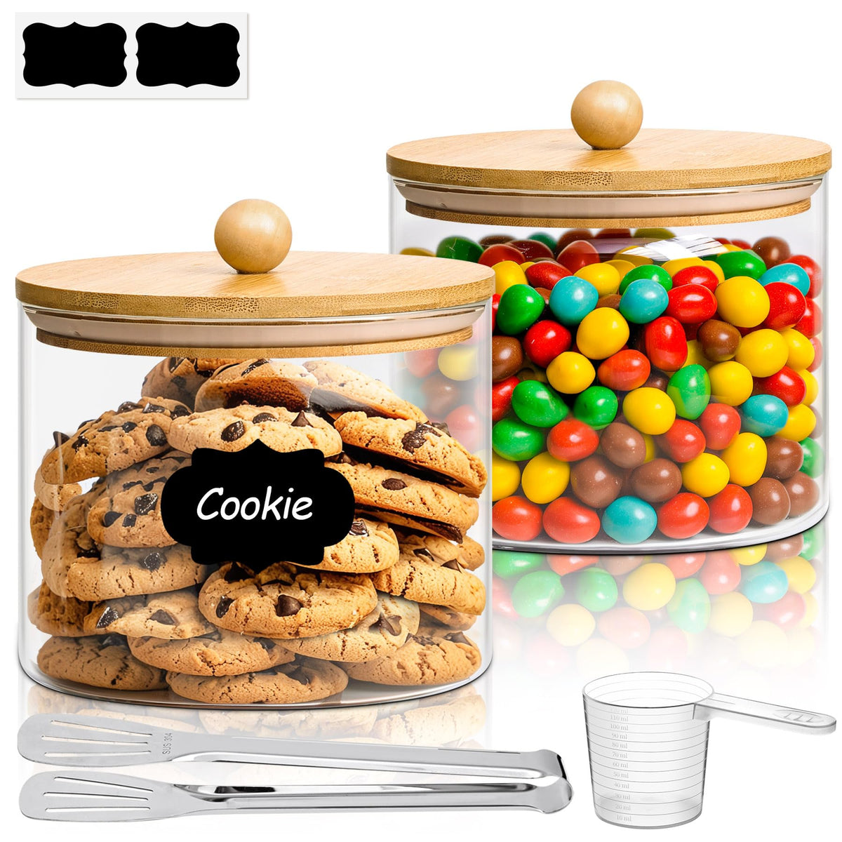 ComSaf half gallon cookie jar with lid for bulk snack storage.