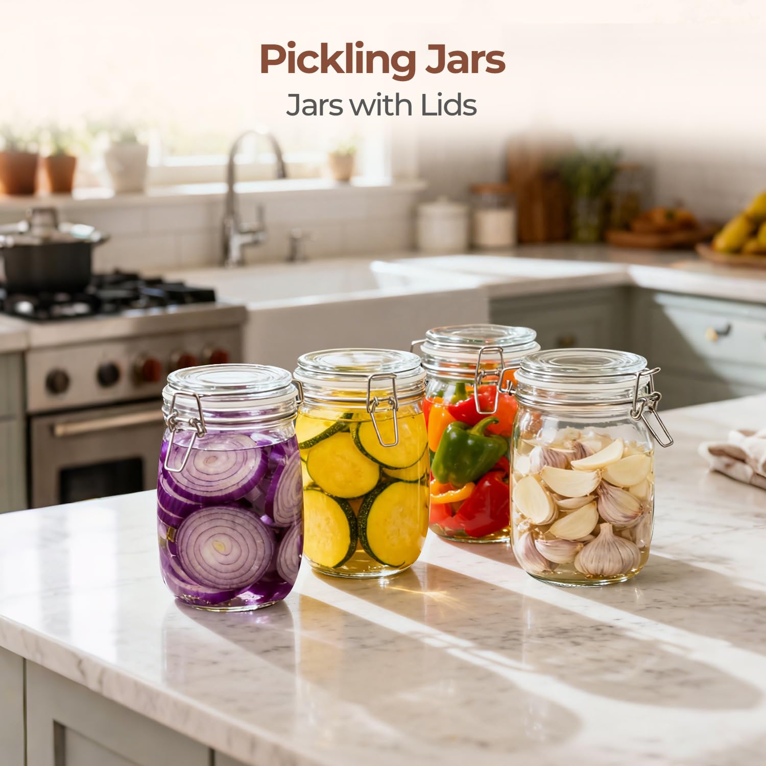 ComSaf jars suitable for jams, chutneys, cereals, spices, and dried beans.
