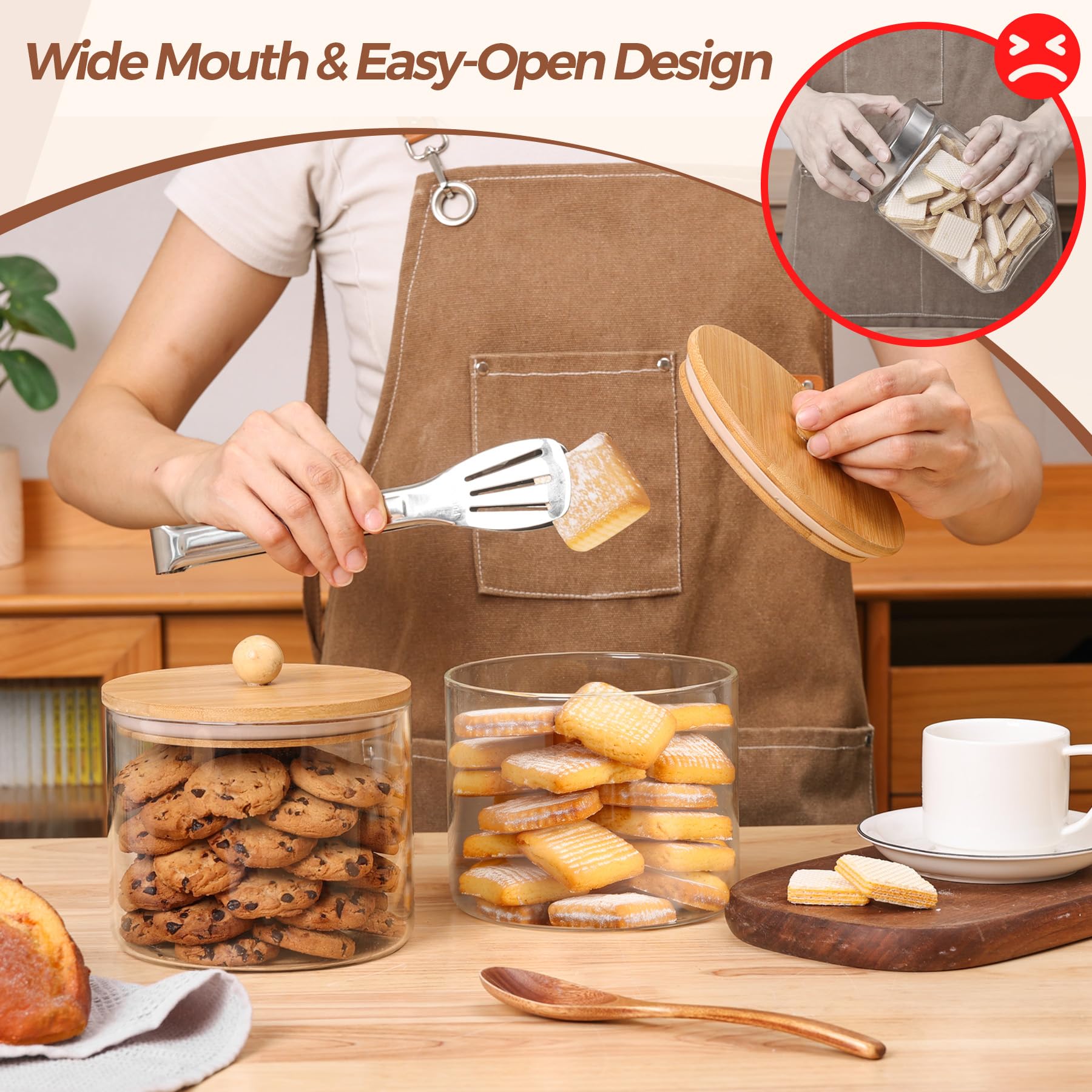 ComSaf kitchen canister set enhances organization and decor in the home.