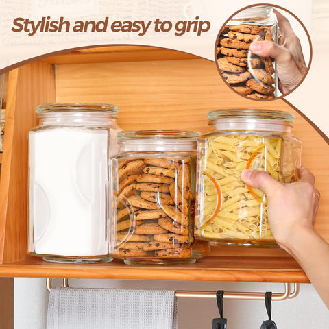 ComSaf kitchen storage glass jar suitable for cereals and pet food.