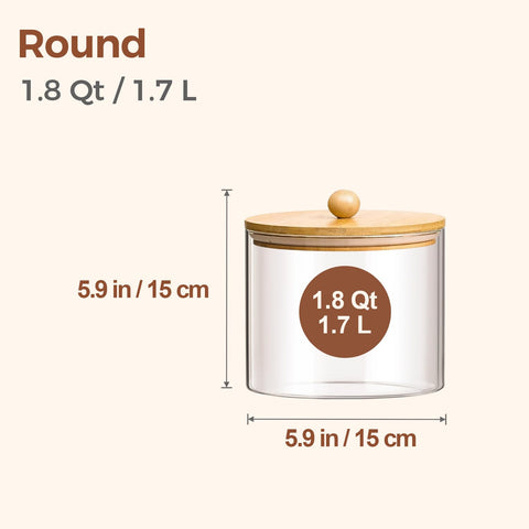 ComSaf large glass jar with airtight lid suitable for cereals and dry goods.
