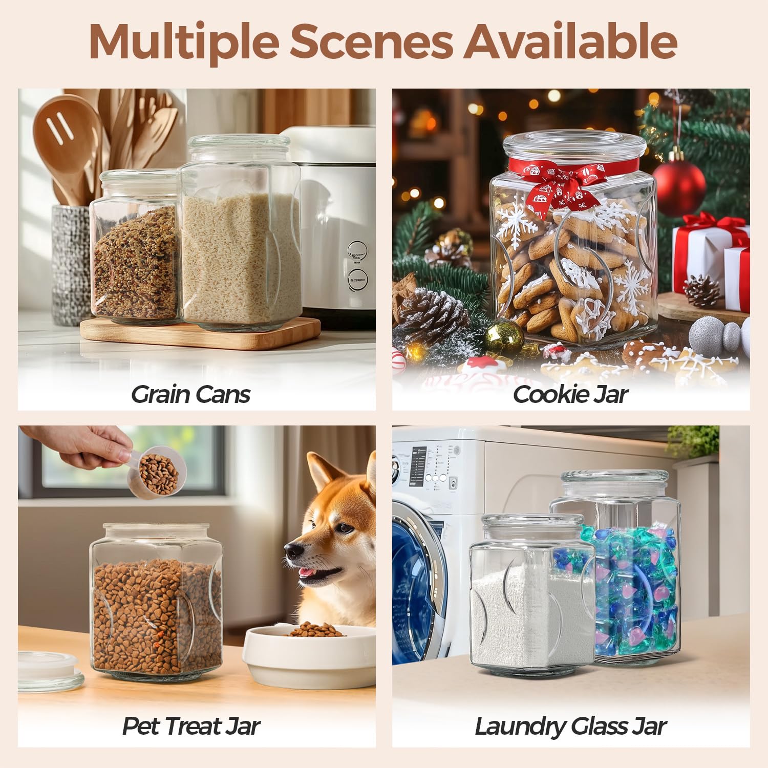 ComSaf laundry powder pods jar keeps detergents neatly organized.