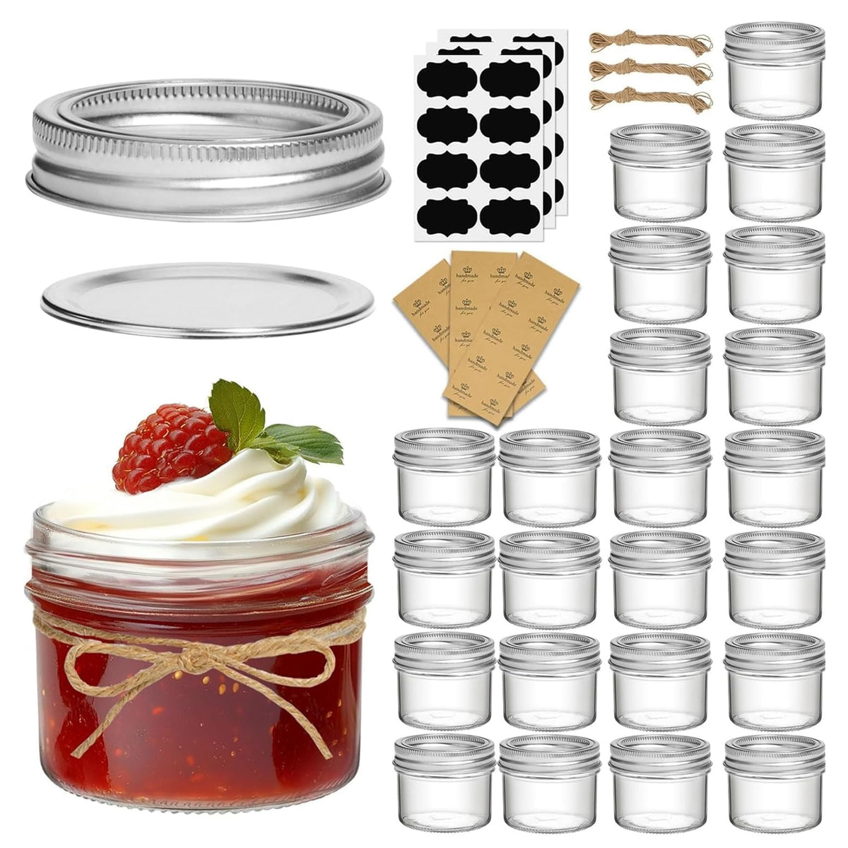 ComSaf mini 4oz mason jar close-up highlighting clear glass and secure lid for small-batch storage