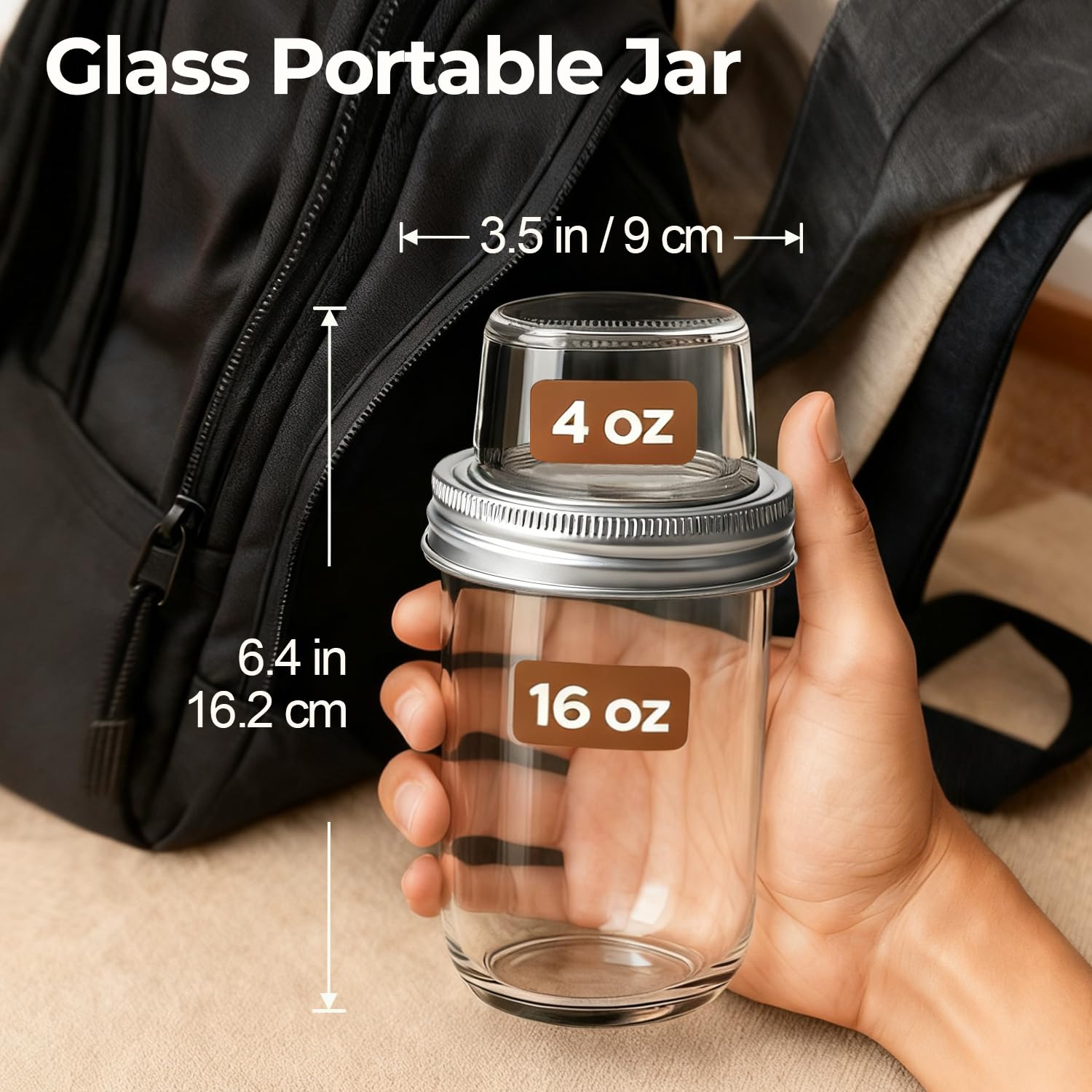 ComSaf dual-layer design jar highlights separation to keep toppings fresh until serving.