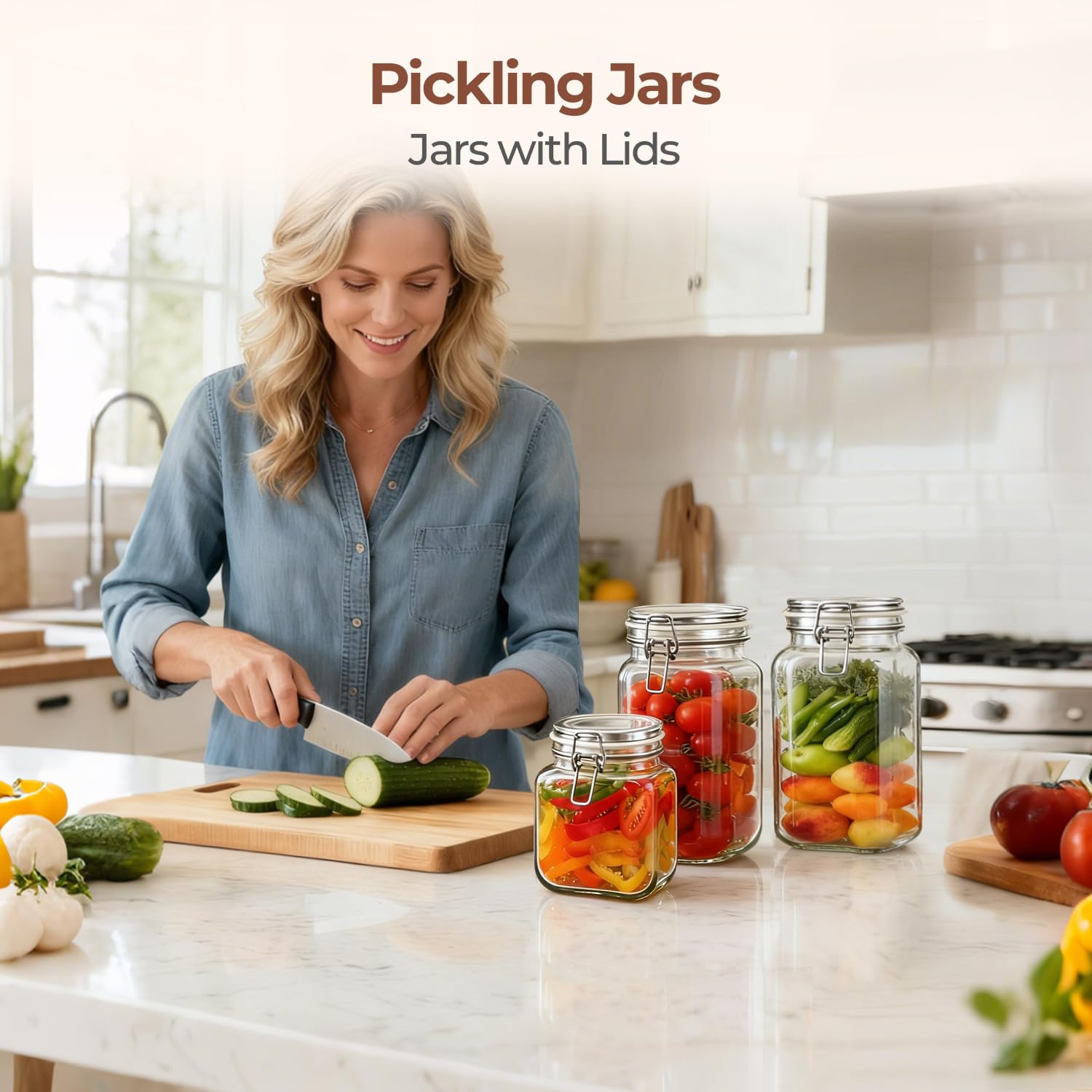 ComSaf glass jars enhancing kitchen pantry organization
