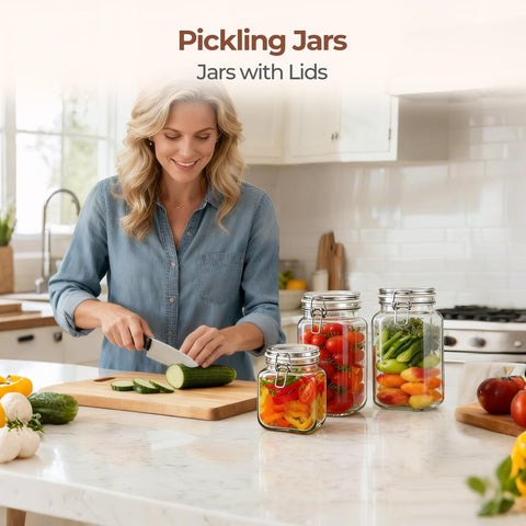 ComSaf glass jars enhancing kitchen pantry organization
