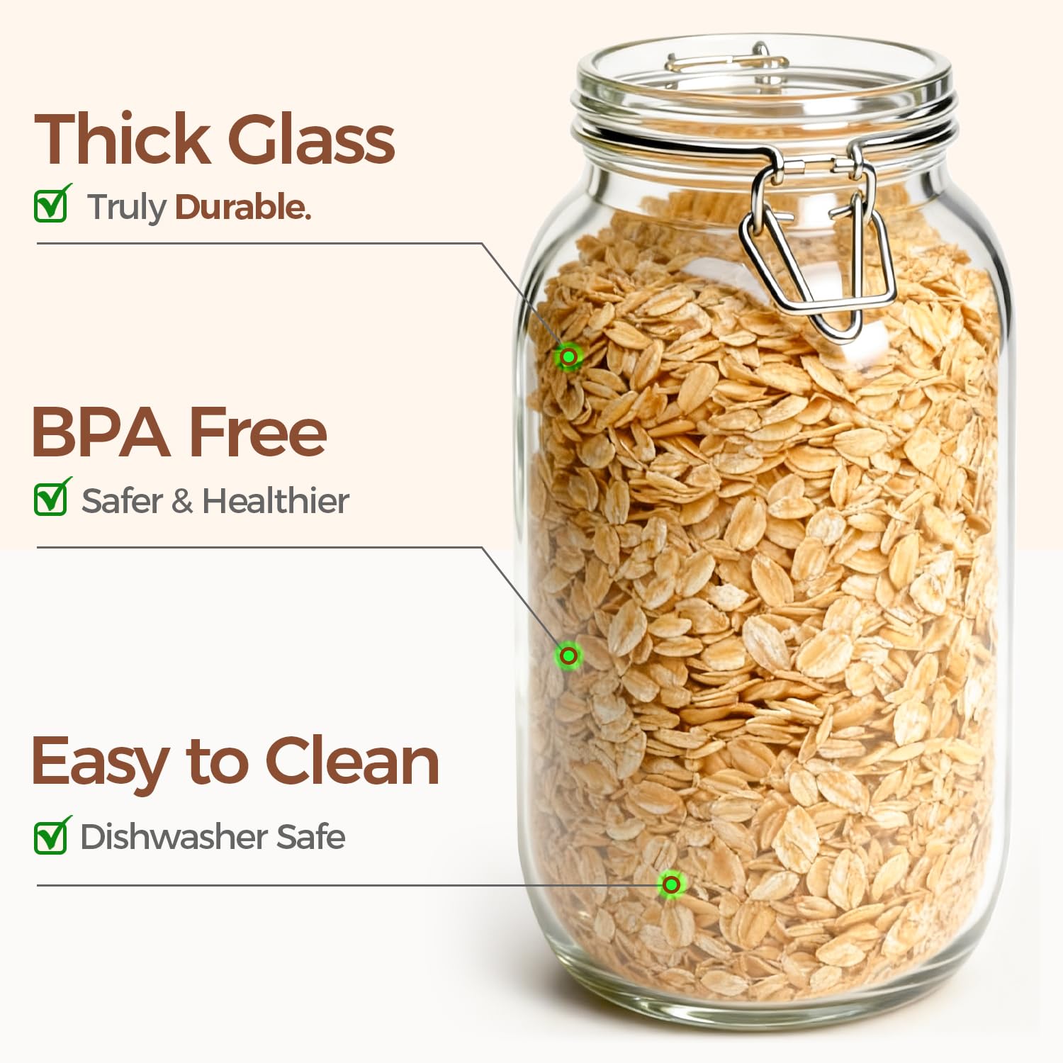 ComSaf pantry storage jar keeps bulk ingredients organized and visible.