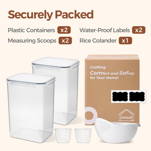 ComSaf rice container set suits pantry organization and household storage.
