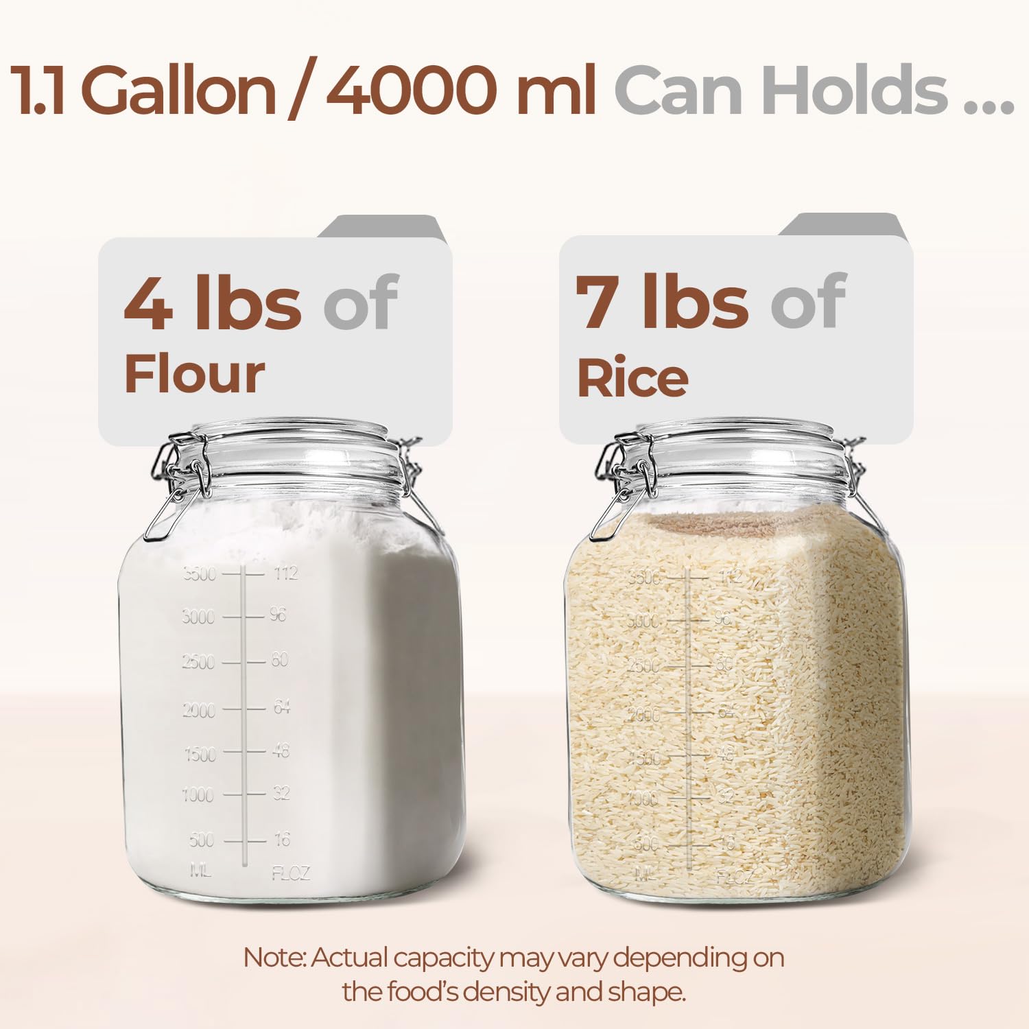 ComSaf pickling and baking friendly jar with clear markings.