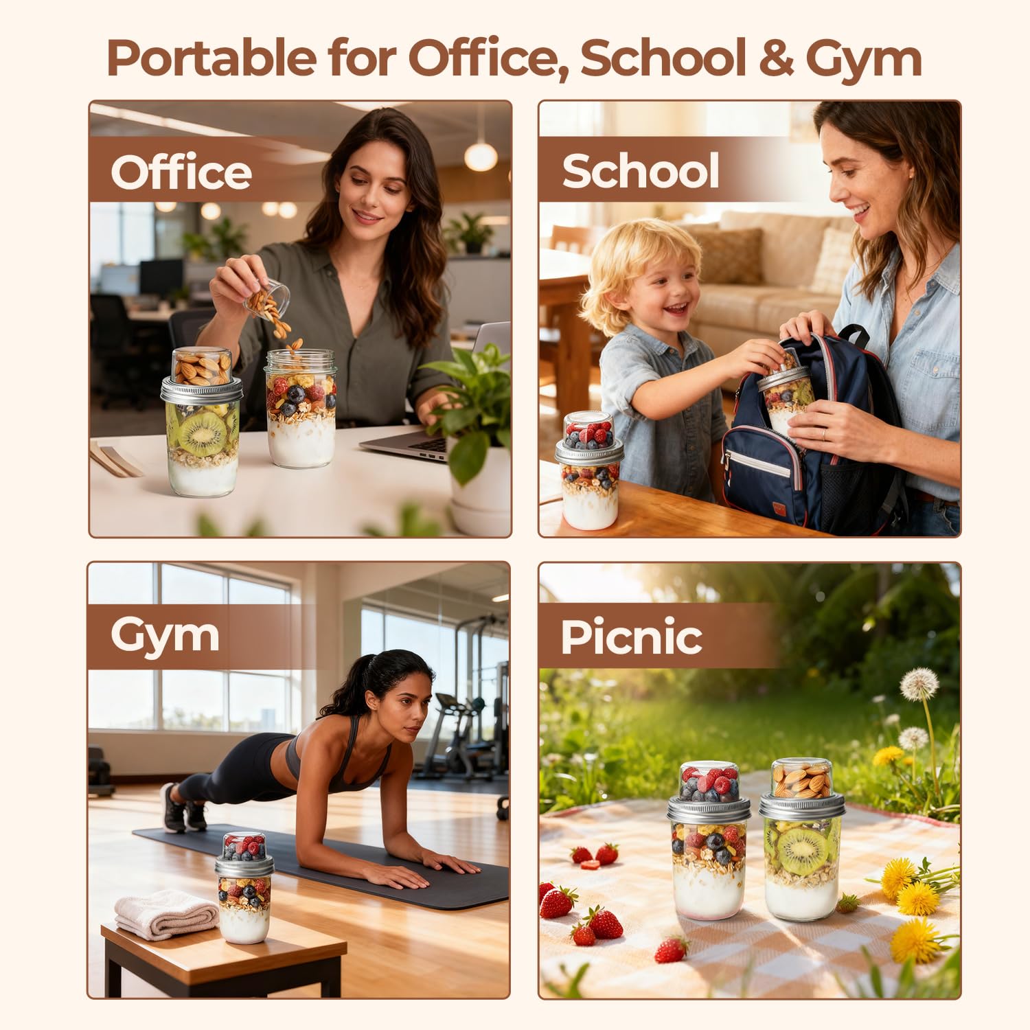 ComSaf chia pudding container portable and versatile for on-the-go snacks.