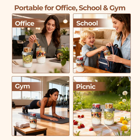 ComSaf chia pudding container portable and versatile for on-the-go snacks.