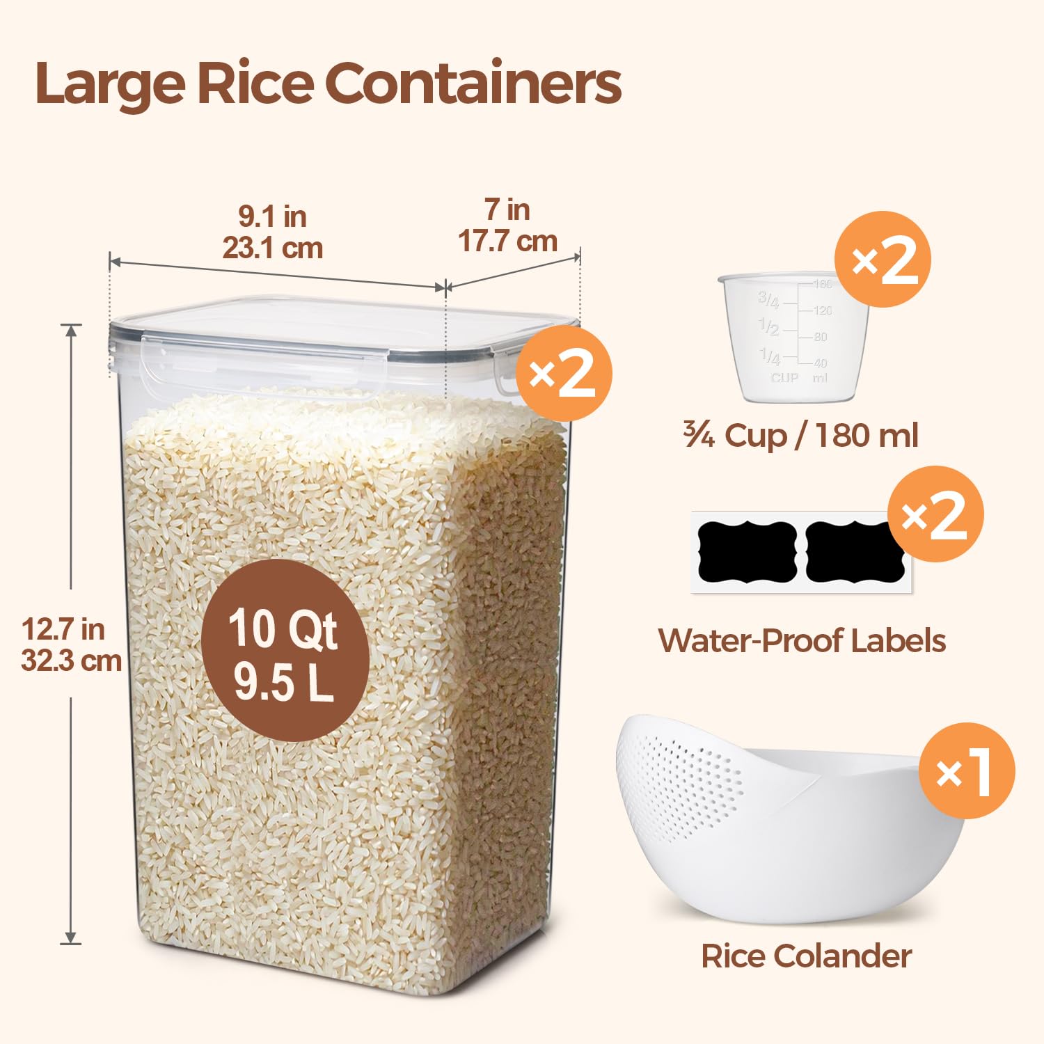 ComSaf rice washer and colander included for quicker rinsing.