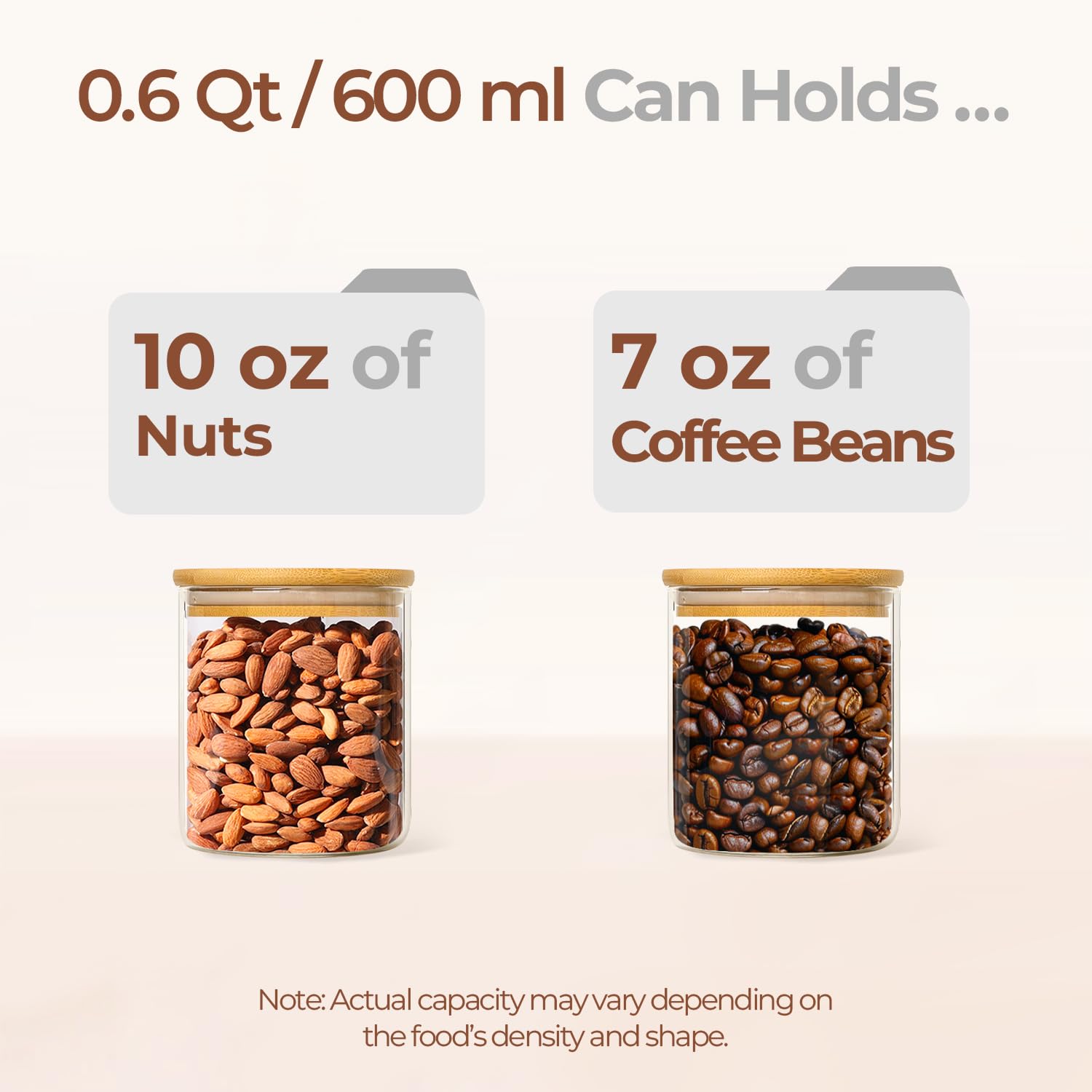 ComSaf round glass canister with wide mouth for easy scooping.