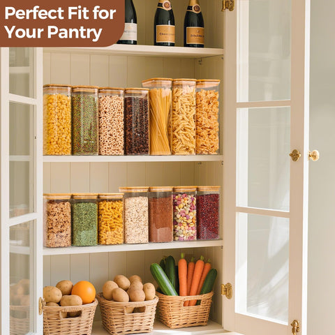 ComSaf set of 3 jars suited for pantry, bathroom, or desk storage.