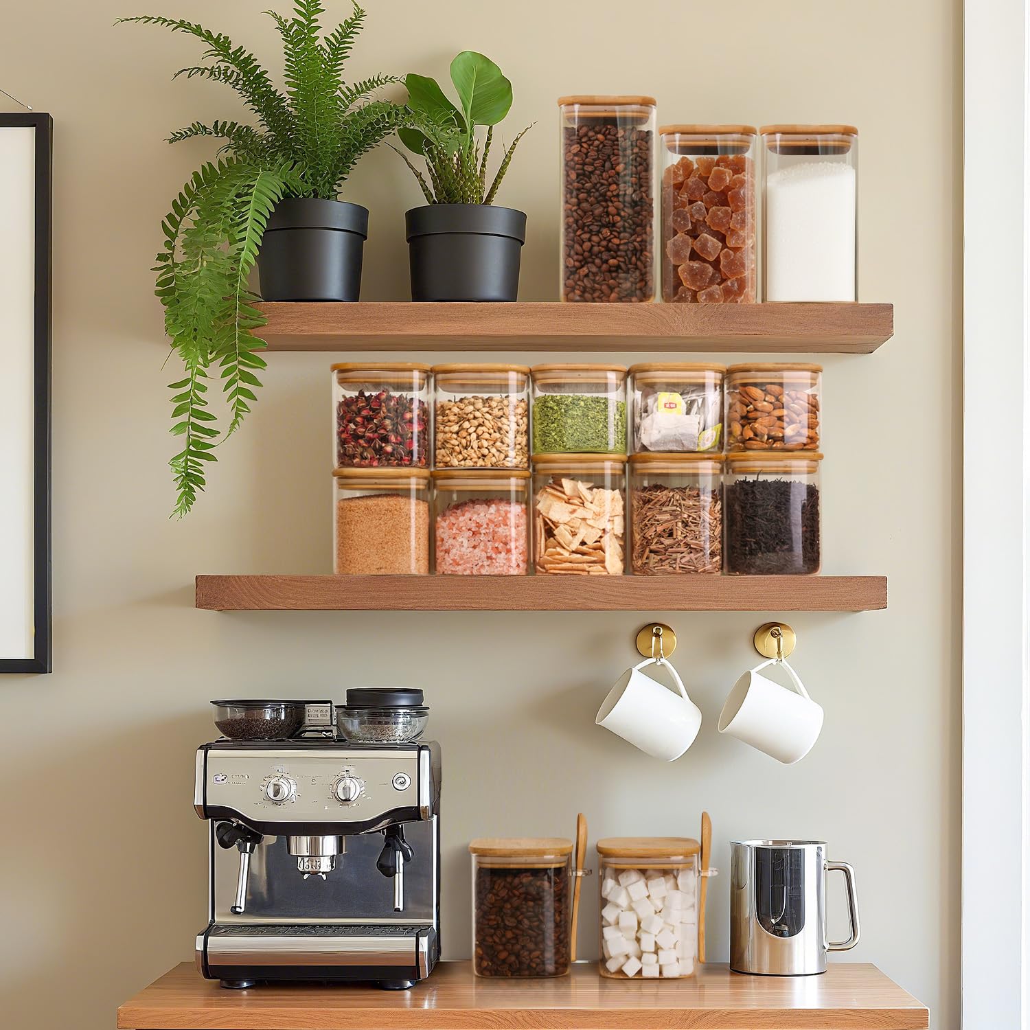 ComSaf spacious square jar ideal for pantry organization.