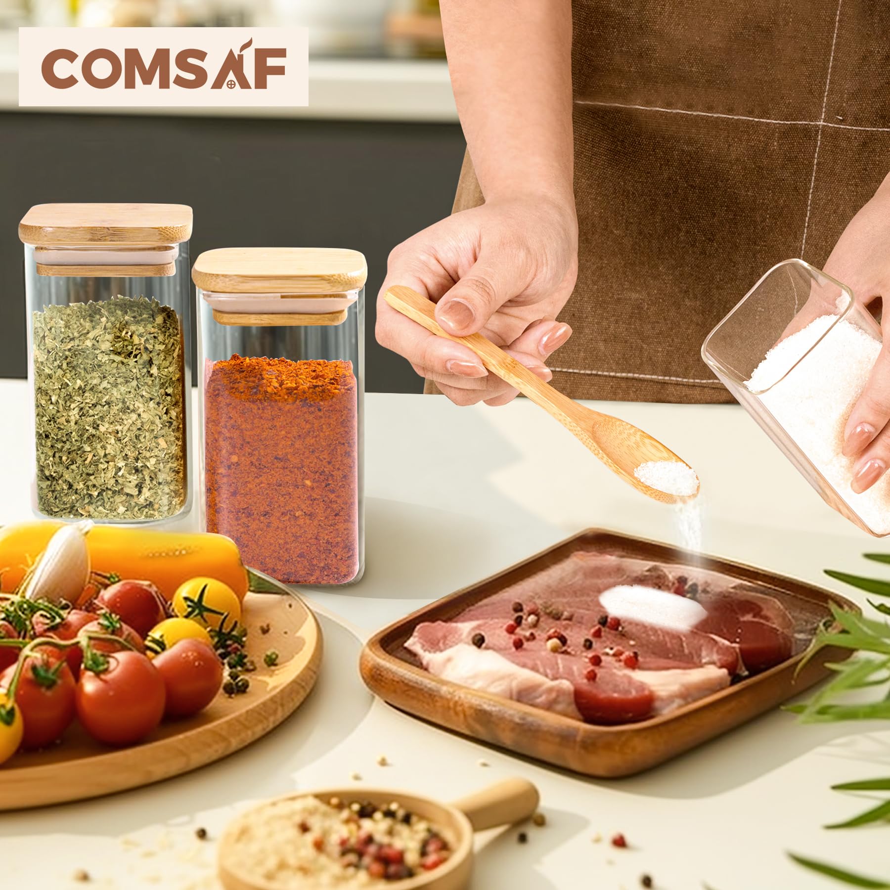 ComSaf set includes 9 DIY labels for personalized spice organization.