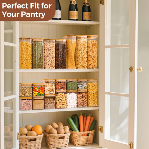 ComSaf square design saves space on shelves for organized pantry
