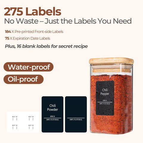 ComSaf stackable spice jars fit neatly in a cabinet for efficient storage