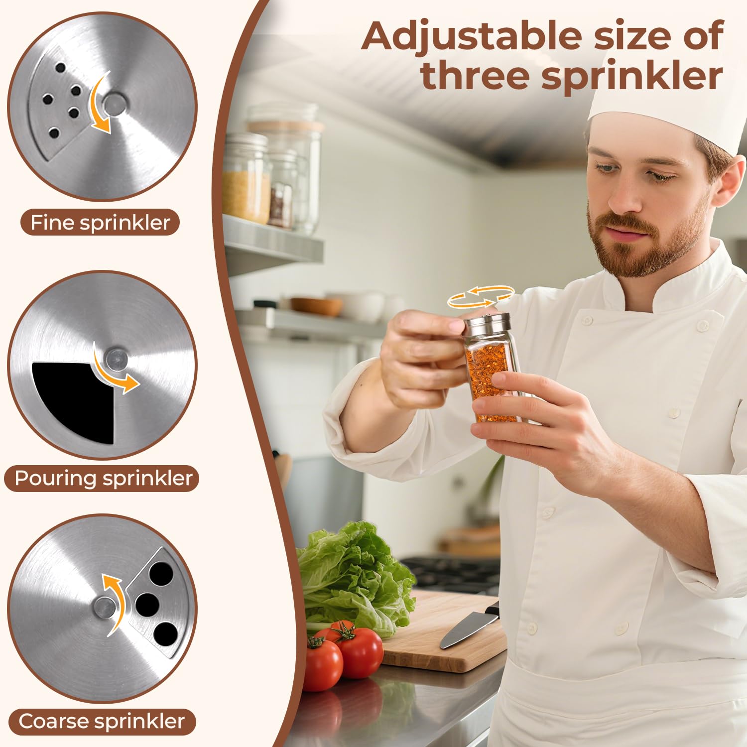 ComSaf stainless steel funnel enables clean, spill-free spice transfers