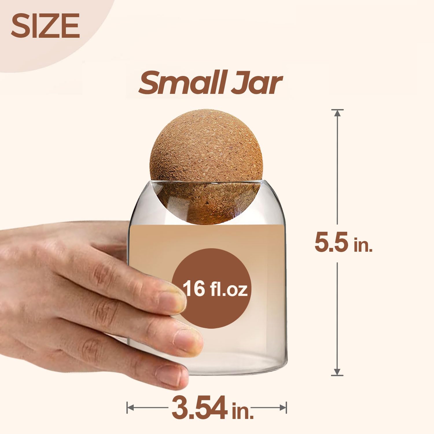 ComSaf 16oz tea and sugar jar for easy kitchen access and visibility