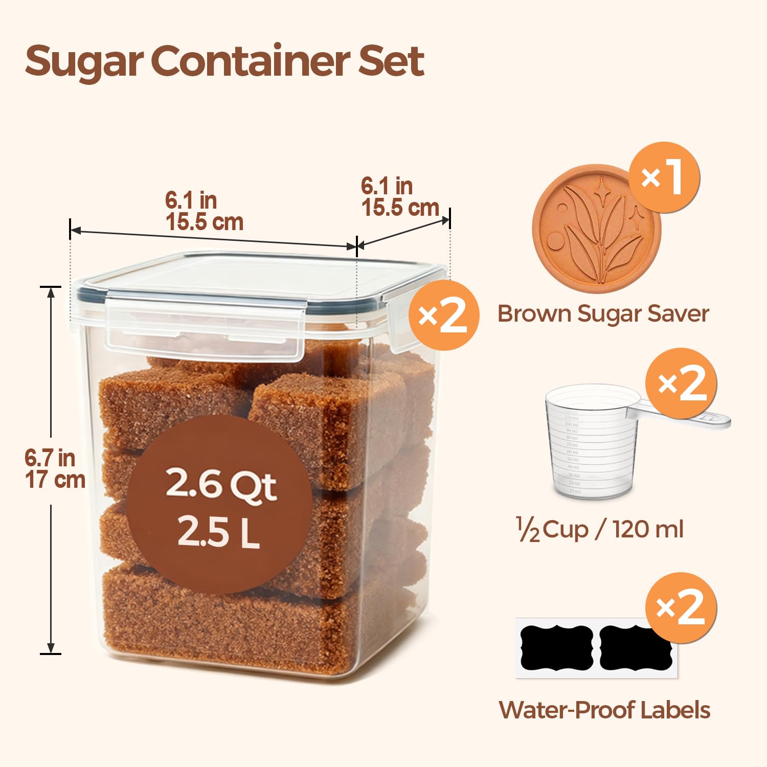 ComSaf terracotta disc preserves moisture to prevent brown sugar hardening.