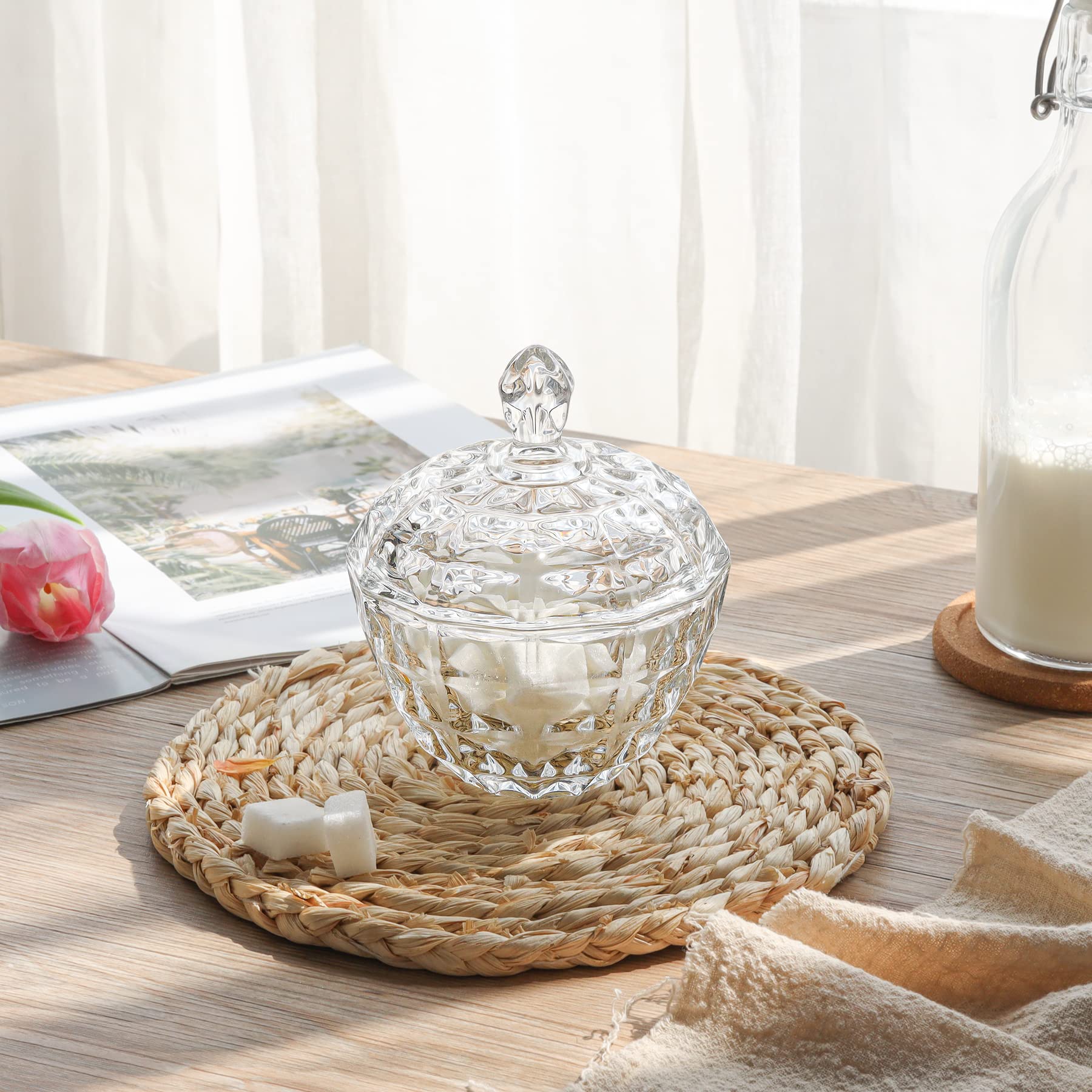 ComSaf lead-free glass bowl remains crystal-clear for elegant display.