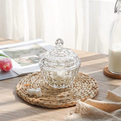 ComSaf lead-free glass bowl remains crystal-clear for elegant display.
