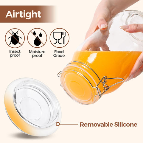 ComSaf wide-mouth glass container for easy filling and cleaning.