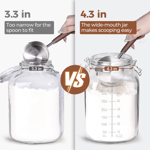 ComSaf wide-mouth glass jar with measurement marks for precise ingredients.