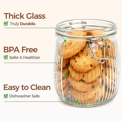 Wide-mouth ComSaf glass jar for easy filling and cleaning.
