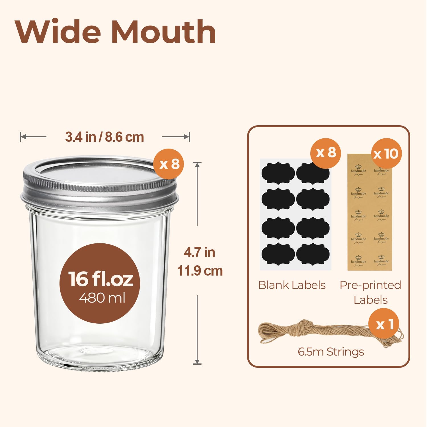 ComSaf jar with lids and bands for airtight storage and sealing.