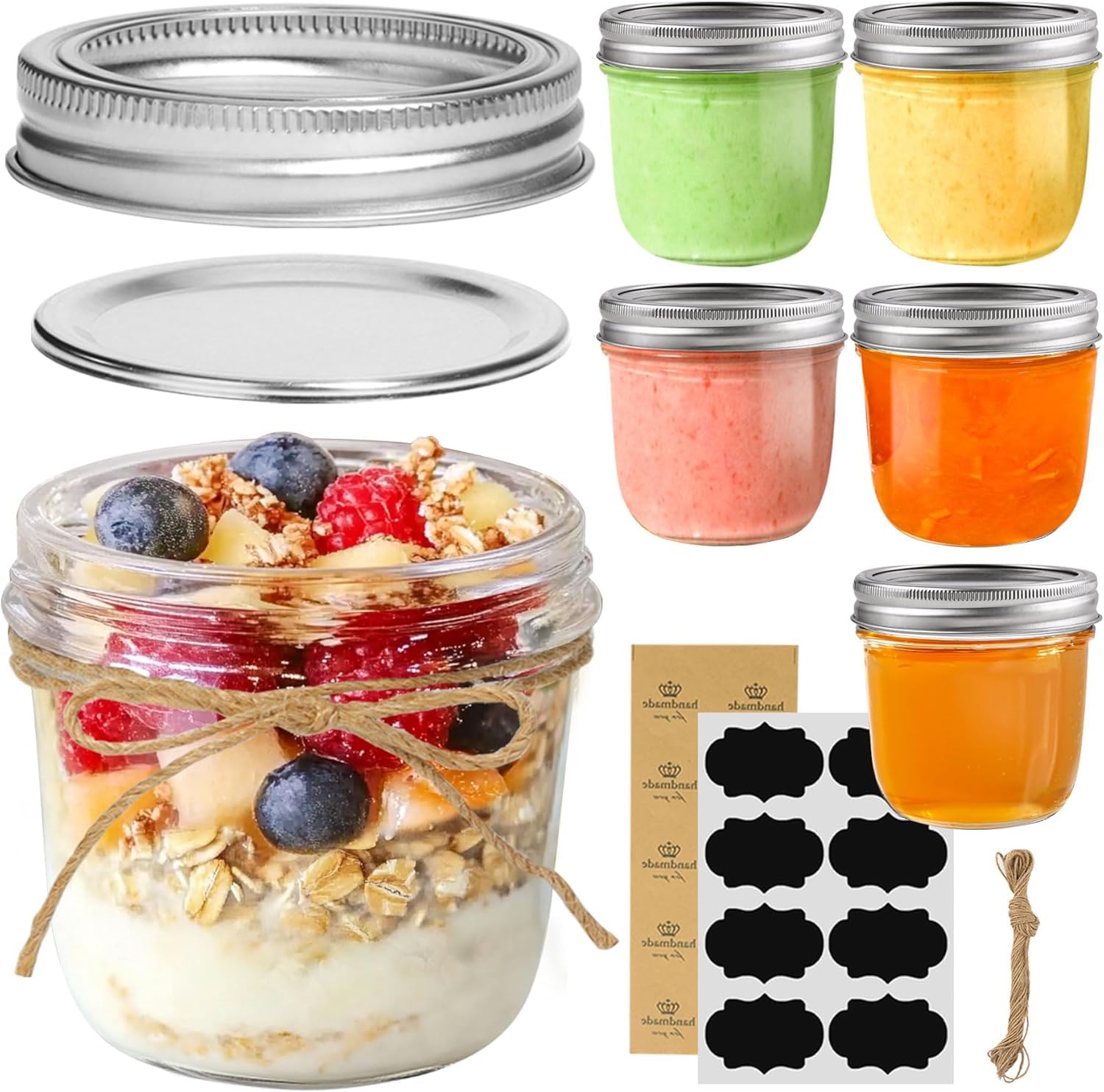 ComSaf wide-mouth 8oz jar for easy filling and clean pouring of jams