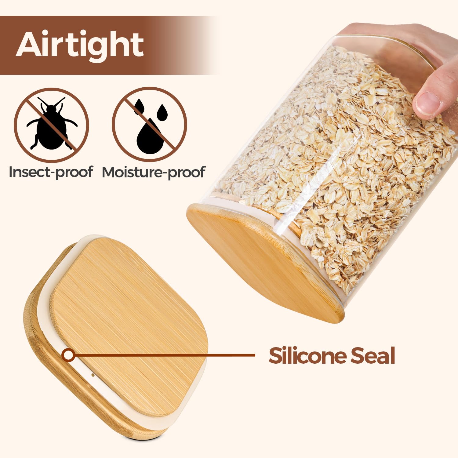 ComSaf wide-mouth opening facilitates easy scooping and refill.