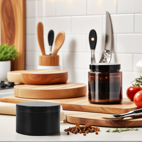 Comsuransly 3-inch spice grinder in use demonstrates easy twist grinding.