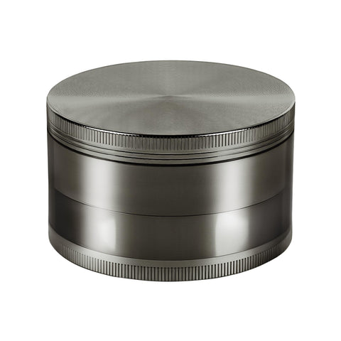 Comsuransly spice grinder gray top view shows compact, durable aluminum construction for quick spice prep