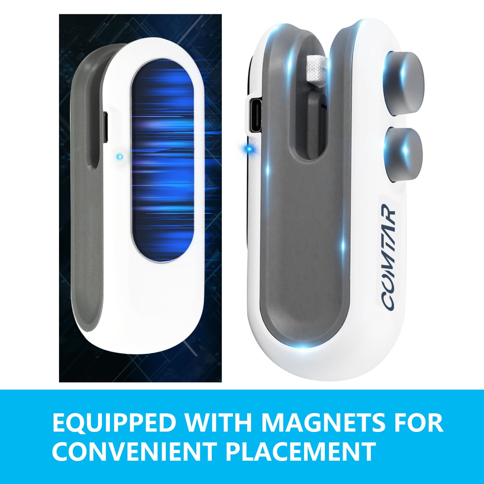 COMTAR magnetic storage lets you hang it on a fridge.