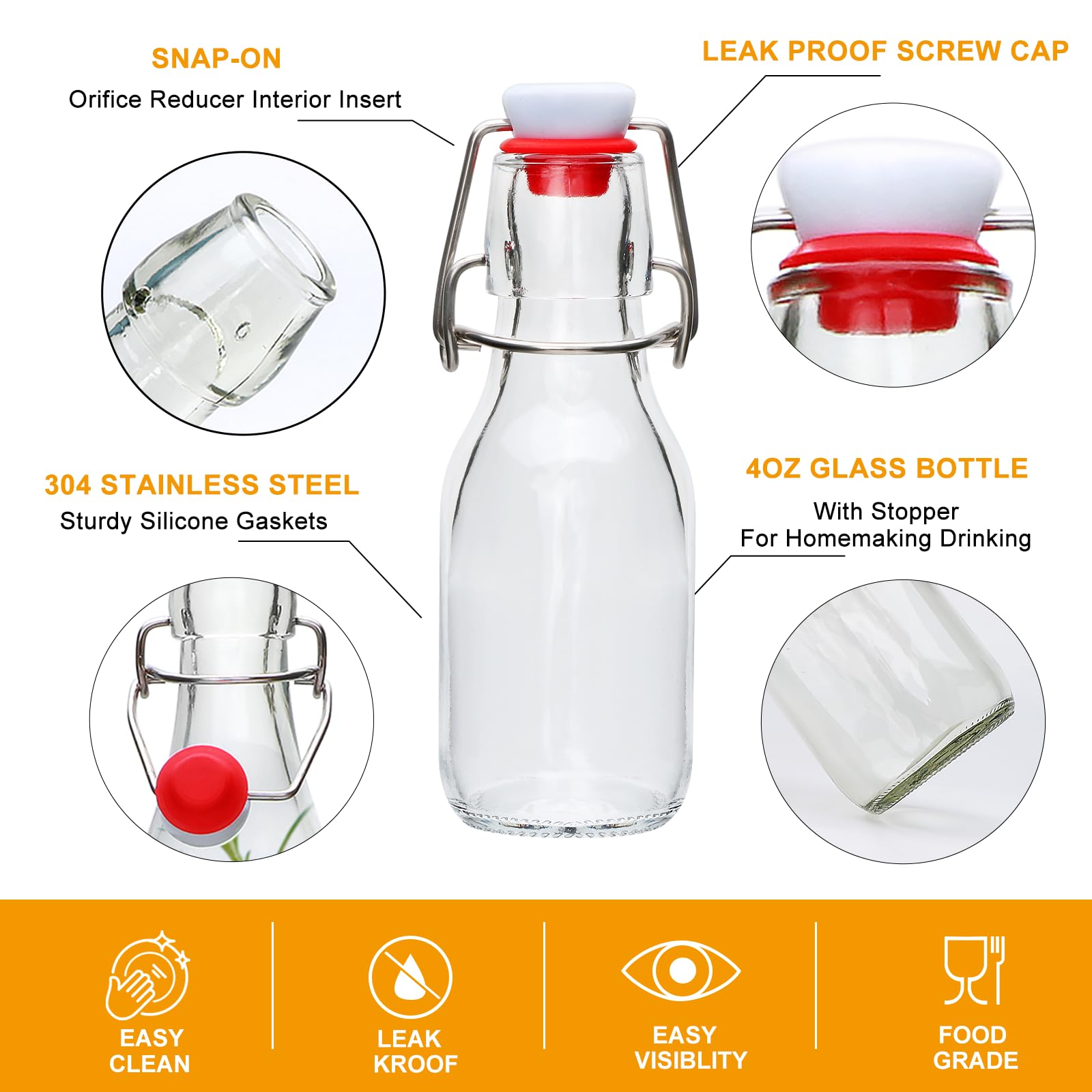 COMUDOT 4oz glass bottle for home brewing and DIY projects