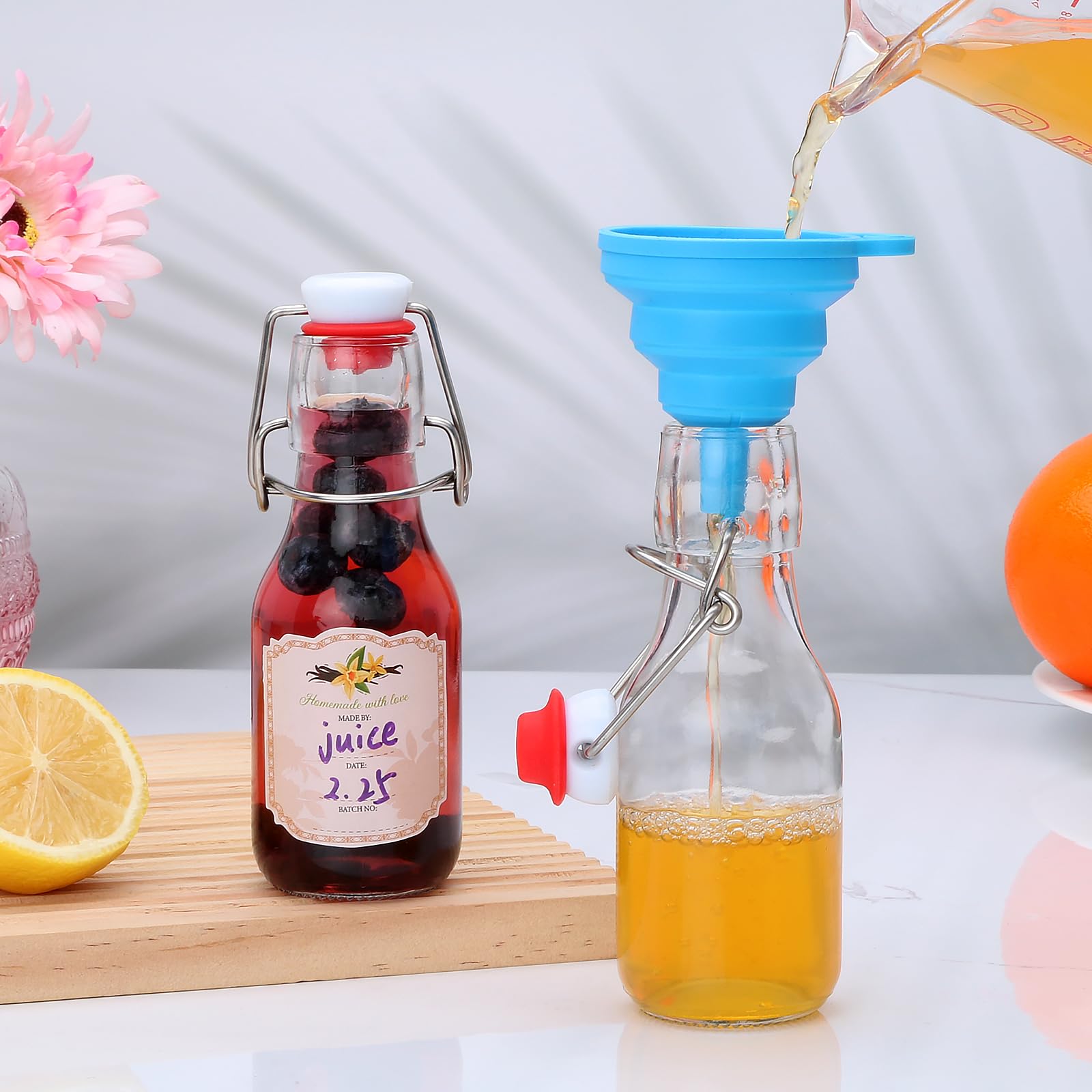 COMUDOT beverage bottle 4oz glass ideal for juice and kombucha