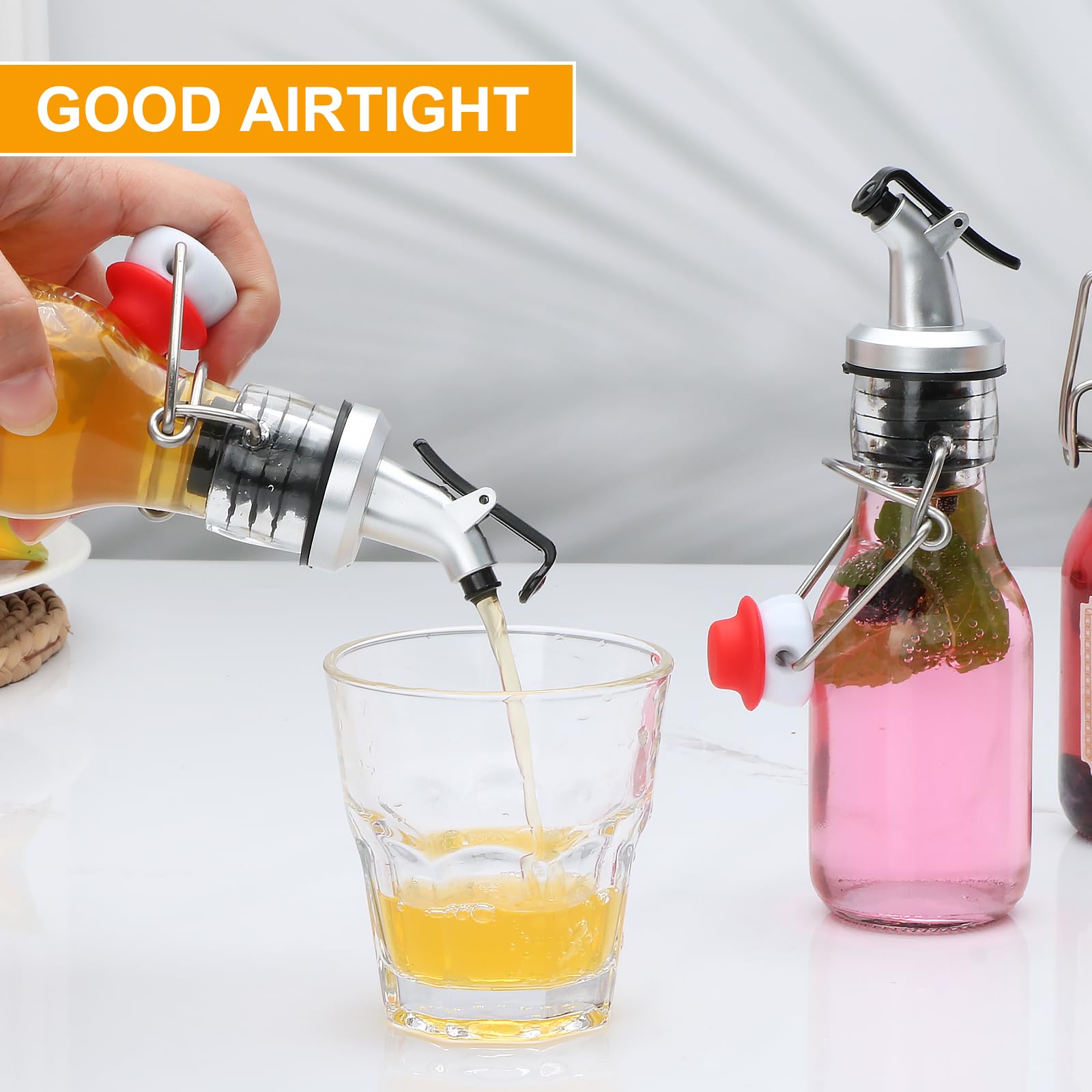 COMUDOT oil-vinegar bottle with airtight seal for pantry storage