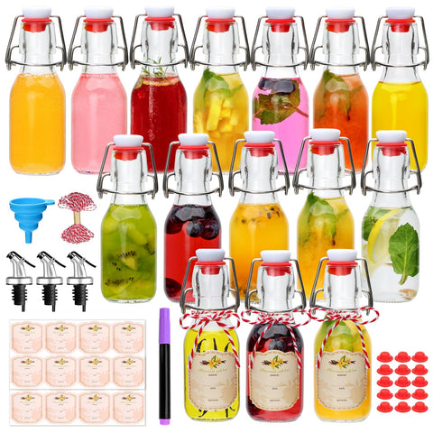 COMUDOT swing-top glass bottle 4oz set of 15 for vanilla and extracts