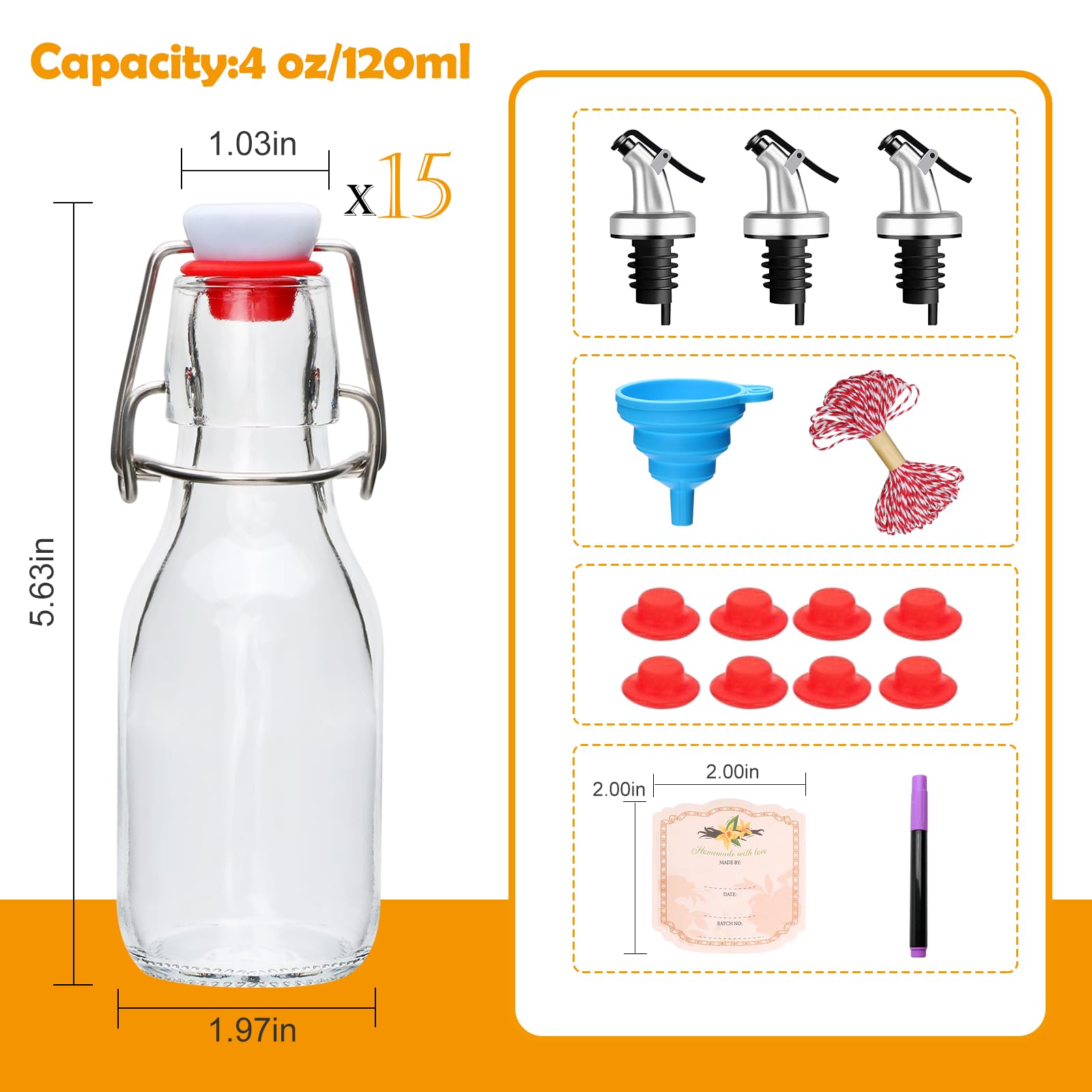 COMUDOT vanilla-extract bottle with flip-top lid keeps flavors fresh