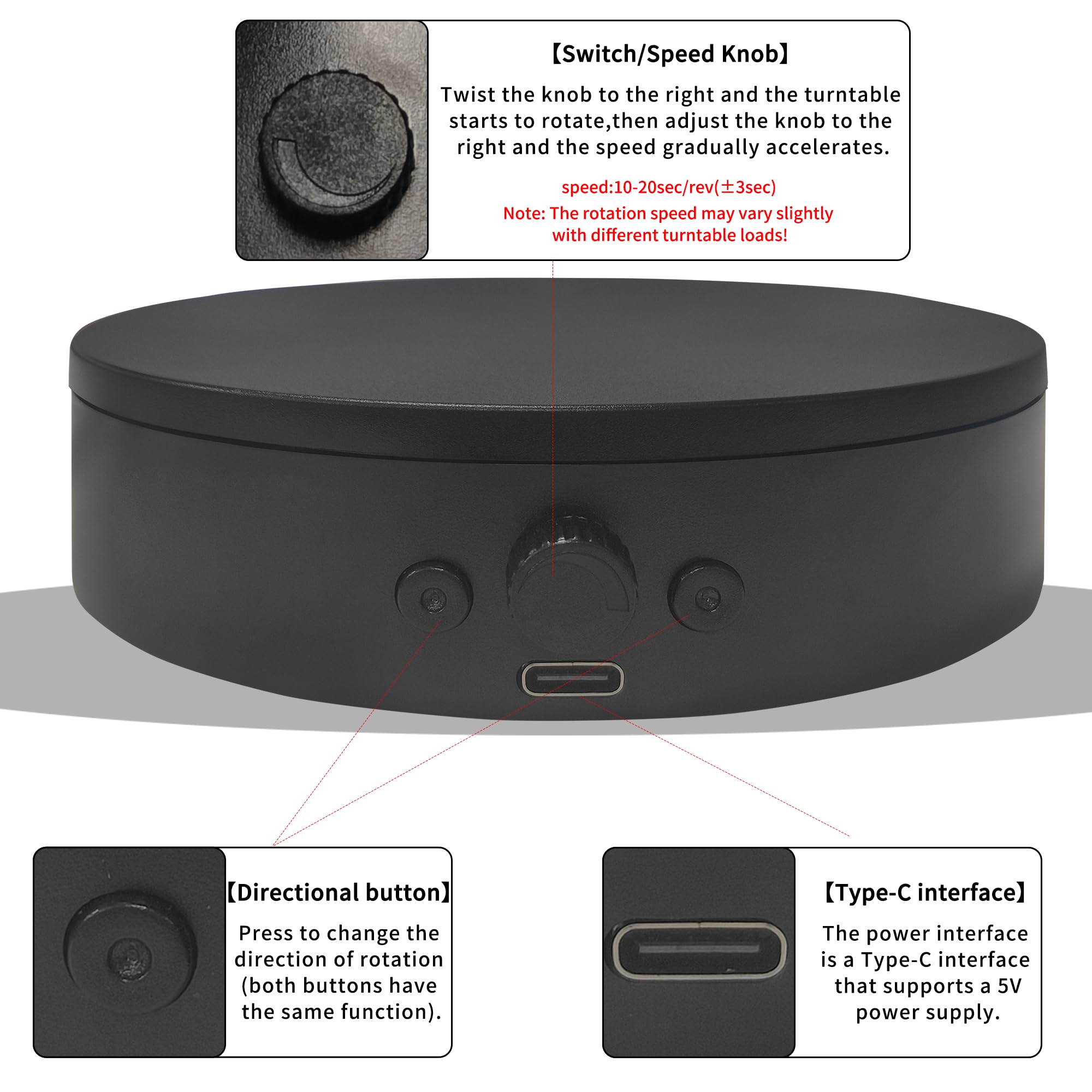 ComXim rotating display stand USB or battery power enables flexible placement