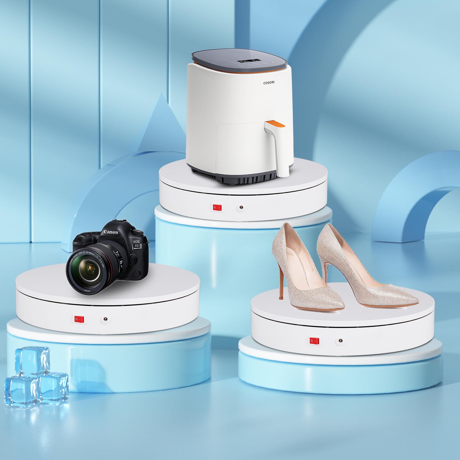 ComXim versatile rotating platform suitable for artworks, models, and retail displays
