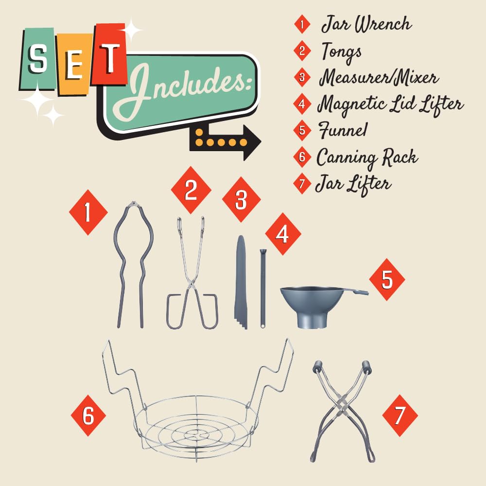 Concord 7 Piece Canning Set rack demonstrates stable jar placement.