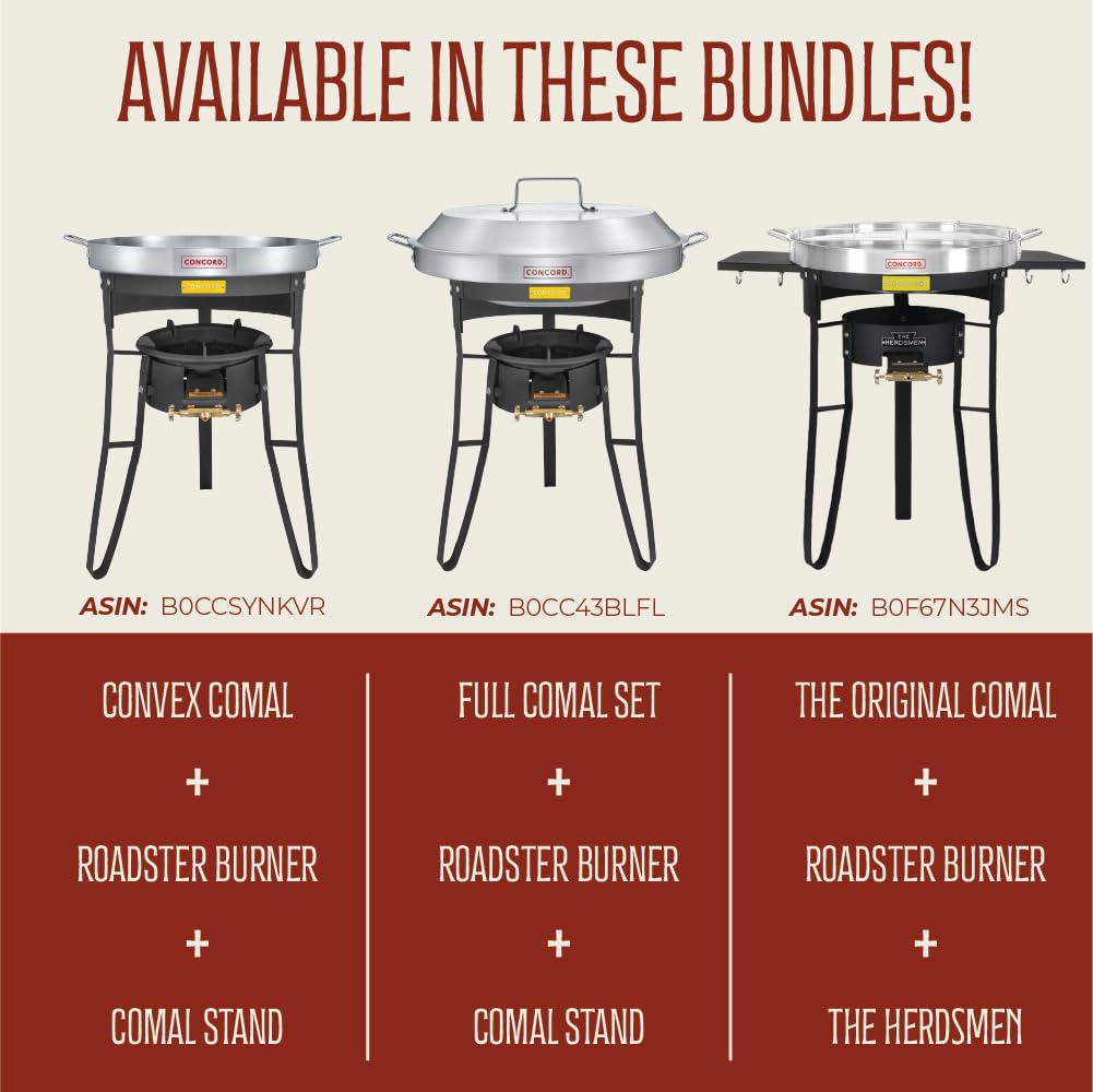 Concord comal easy setup enables quick, on-the-go meals.
