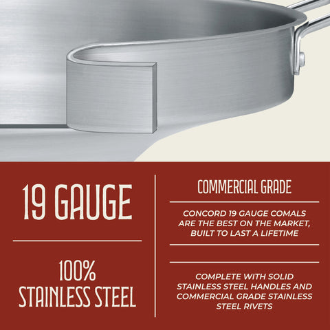 Concord comal for street-food style cooking elevates outdoor frying tasks.
