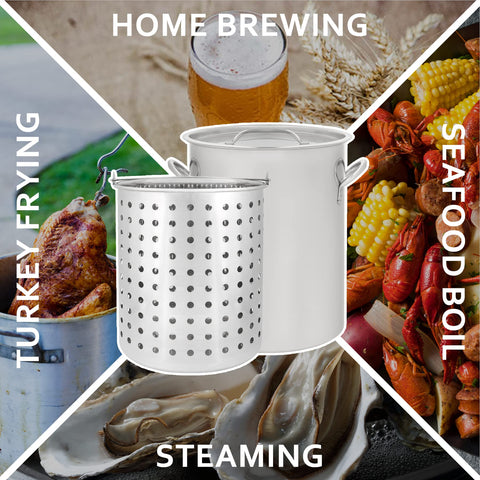 Concord stock pot dimensions 14 inches by 16 inches for ample capacity.
