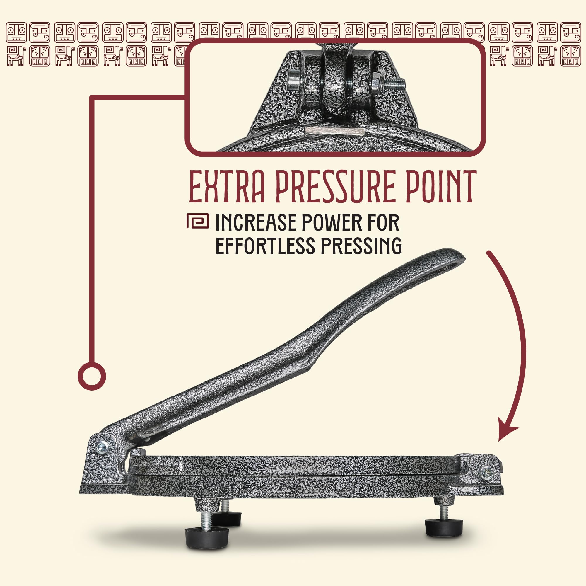 Concord extra-thick construction provides sturdy leverage for thick tortillas.