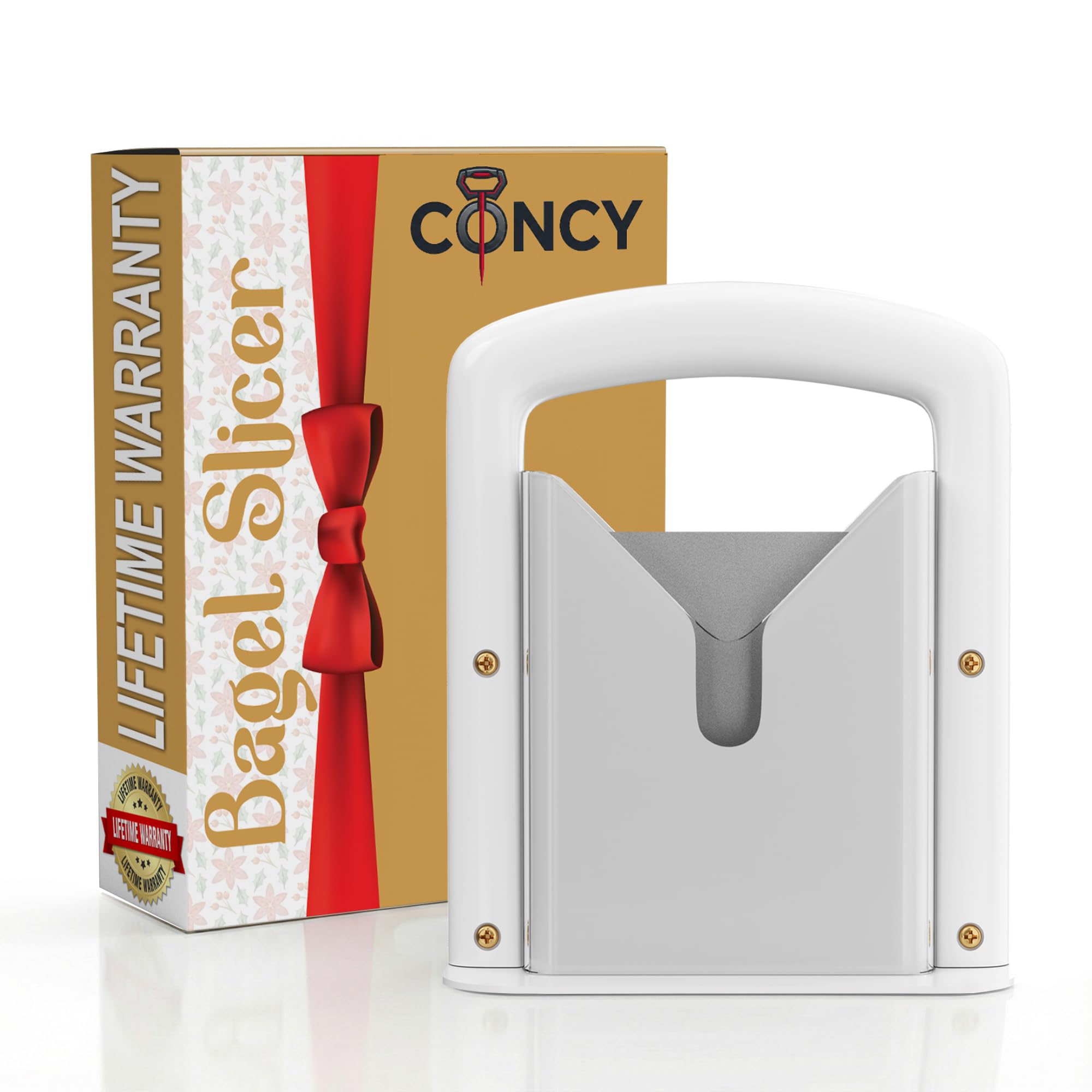 Concy Bagel Slicer base shown for stable, safe bagel slicing.