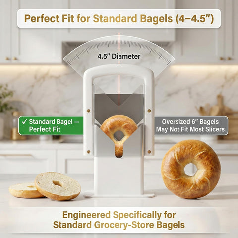 Concy Bagel Slicer compact design fits small kitchens and travel.